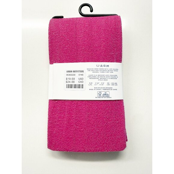 UO Urban Outfitters Pink Metallic Shimmer Tights NEW S/M - Picture 2 of 3